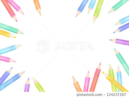 彩色水彩鉛筆框架 彩色水彩鉛筆框架 124225167
