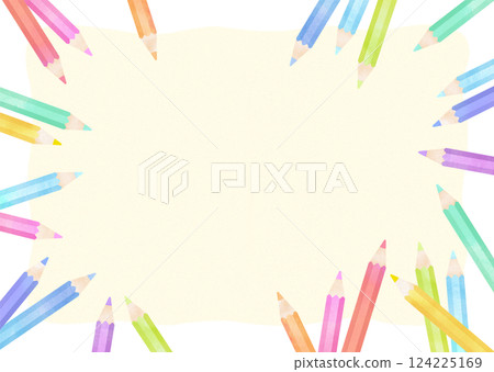 彩色水彩鉛筆框架 彩色水彩鉛筆框架 124225169