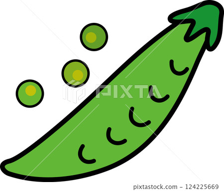 新鮮蔬菜-豌豆插畫素材 124225669