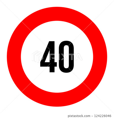 40 speed limit road sign 124226046