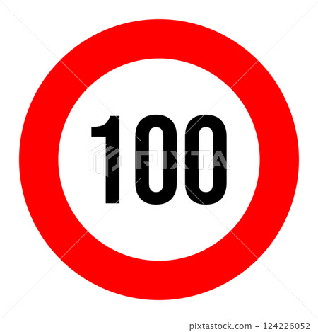 100 speed limit road sign 100 speed limit road sign 124226052