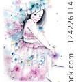 A cute flower fairy sitting and looking at you 124226114