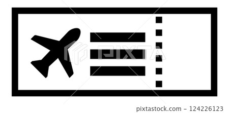 Boarding pass/ticket silhouette icon illustration 124226123