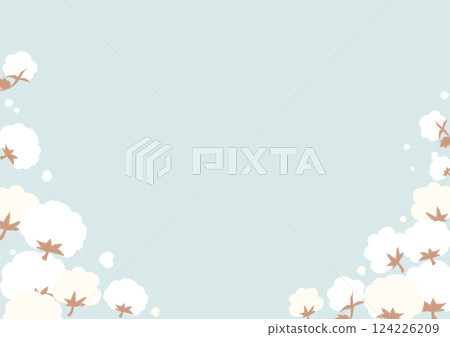 手繪棉花花插圖、背景 124226209