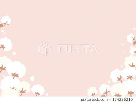 手繪棉花花插圖、背景 手繪棉花花插圖、背景 124226210