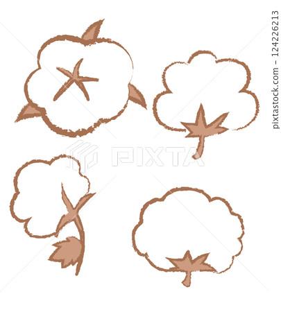 手繪棉質插圖和圖標 124226213