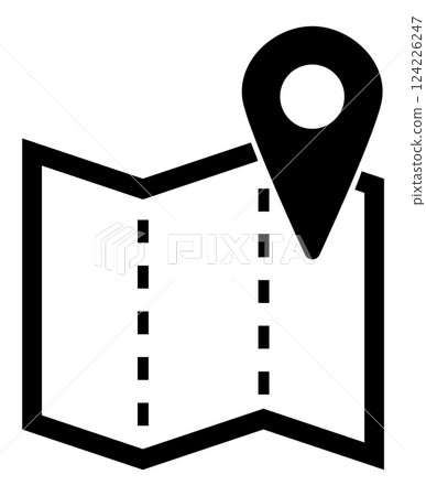 Map silhouette icon illustration 124226247