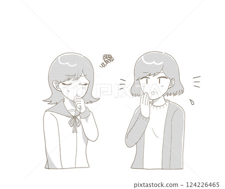 一名心懷不滿的女學生和一名焦慮的中年婦女 124226465