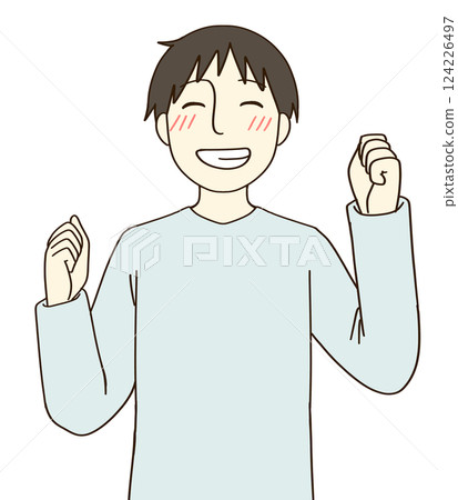 做膽量姿勢的一個人的例證 做膽量姿勢的一個人的例證 124226497