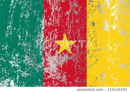 Cameroon flag with grunge effect. 124226594