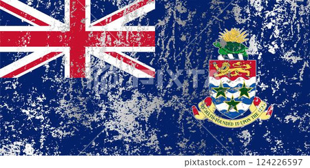 Cayman Islands flag with grunge effect. 124226597