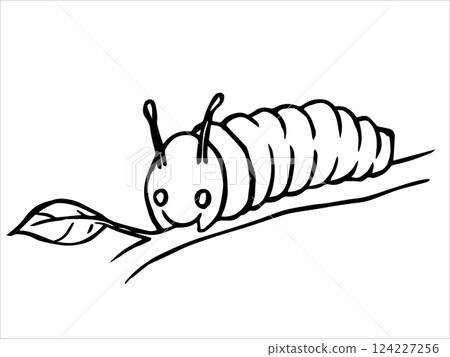insect caterpillar. vector illustration in sketch style. insect caterpillar. vector illustration in sketch style. 124227256