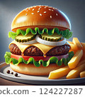 Delicious hamburger set 124227287