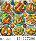 Food served on a plate 124227290