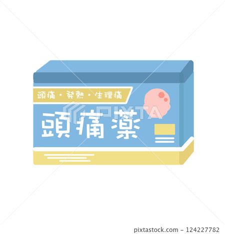Headache medicine box illustration Headache medicine box illustration 124227782