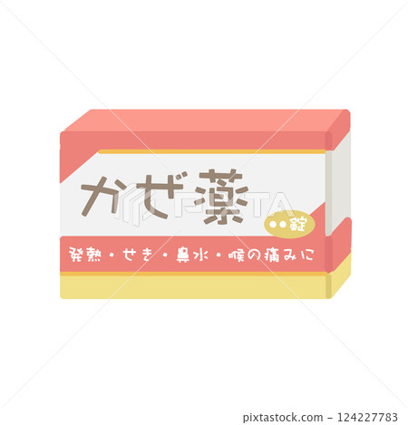 Cold medicine box illustration Cold medicine box illustration 124227783