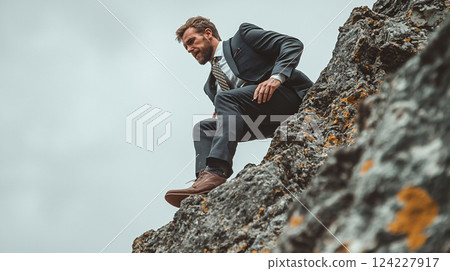 Images of businessmen who confront difficulties Images of businessmen who confront difficulties 124227917