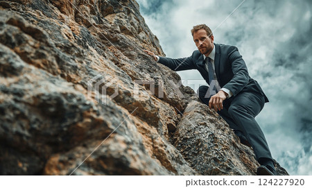 Images of businessmen who confront difficulties 124227920