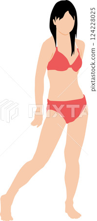Illustration of a woman in a swimsuit posing Illustration of a woman in a swimsuit posing 124228025