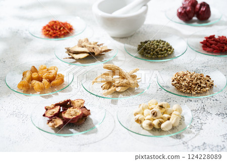 Various herbal medicine ingredients Various herbal medicine ingredients 124228089