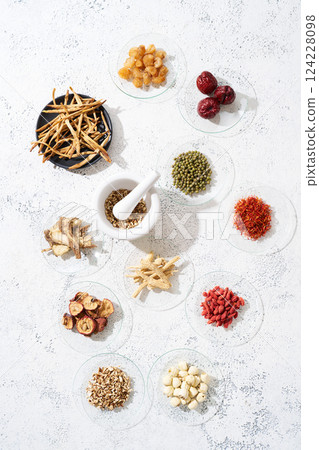 Various herbal medicine ingredients Various herbal medicine ingredients 124228098