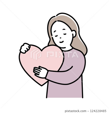 一個擁抱一顆心的女人 124228485