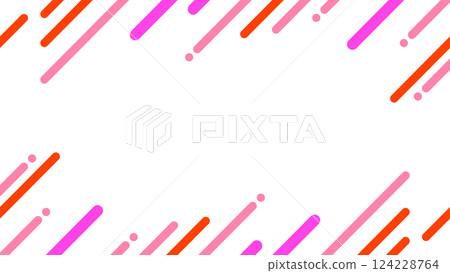 Cute abstract geometric pattern frame material for flyers, web, and videos 16:9 size Red Pink 124228764