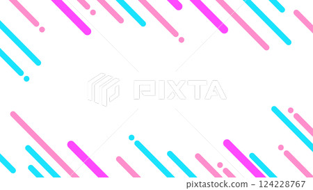 復古風格可愛抽象幾何圖案框架材料傳單、網頁、影片 16：9 尺寸彩色 124228767