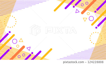 Halloween-style cute abstract geometric frame material for flyers, web and video 16:9 size 124228808