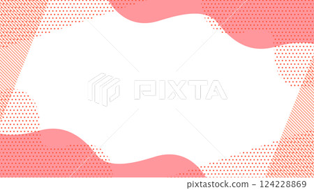 適合傳單、網頁和影片的可愛抽象幾何圖案框架材料 16：9 尺寸紅色米色 124228869