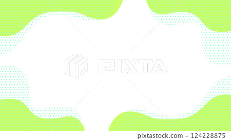 Natural style Cute abstract geometric pattern frame material Flyer, web, video 16:9 size Green 124228875