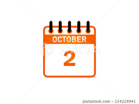 October 2 Calendar Icon October 2 Calendar Icon 124228941