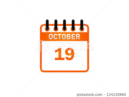 October 19 Calendar Icon October 19 Calendar Icon 124228960