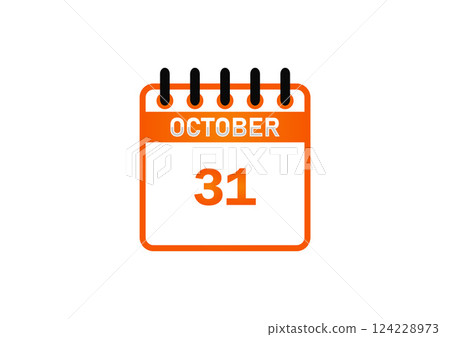 October 31 Calendar Icon October 31 Calendar Icon 124228973