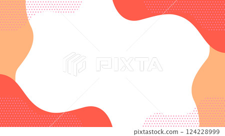 適合傳單、網頁和影片的可愛抽象幾何圖案框架材料 16：9 尺寸紅色米色 124228999