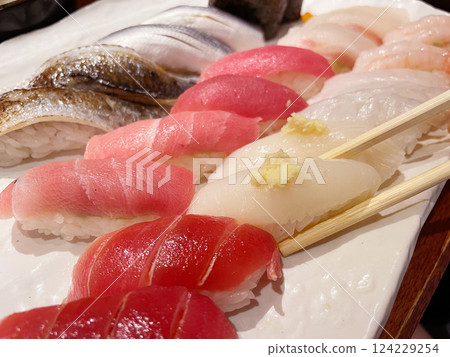 Assorted Matsuika Nigiri Sushi 124229254