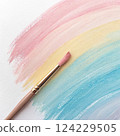 Paint brush with paint. 124229505