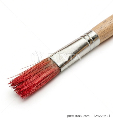 Paintbrush With Red Paint. Paintbrush With Red Paint. 124229521