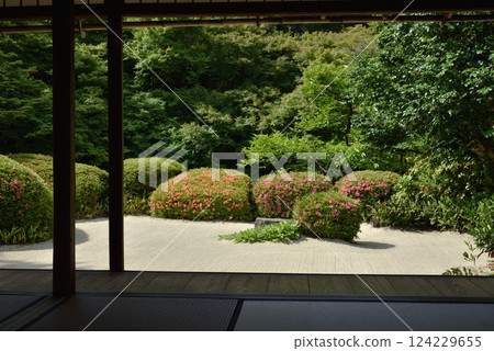 Shisendo Jozanji Temple: The garden seen from the otorii (Sakyo Ward, Kyoto City) Shisendo Jozanji Temple: The garden seen from the otorii (Sakyo Ward, Kyoto City) 124229655