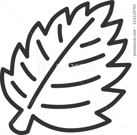 Line drawing vegetable single icon: Perilla 124229704