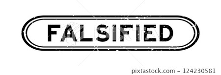 Grunge black falsified word rubber seal stamp on white background Grunge black falsified word rubber seal stamp on white background 124230581