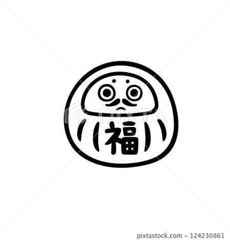 簡單的達摩的插圖素材 簡單的達摩的插圖素材 124230861
