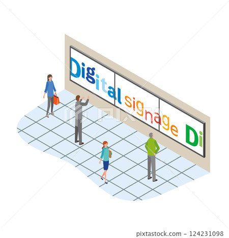 數位看板圖像插圖 數位看板圖像插圖 124231098