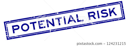 Grunge blue potential risk word square rubber seal stamp on white background Grunge blue potential risk word square rubber seal stamp on white background 124231215