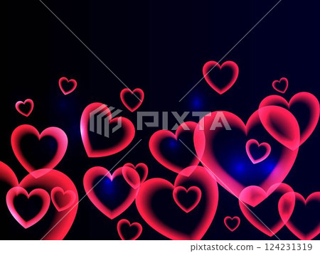 Red neon heart background 124231319