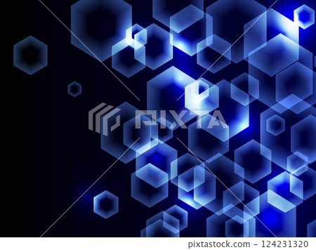 Polygonal neon blue background 124231320