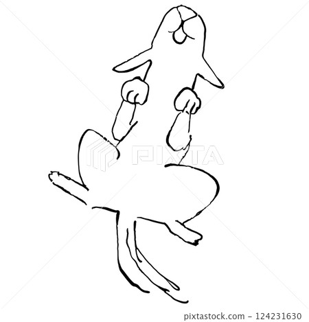 Dog illustration lying on back 124231630