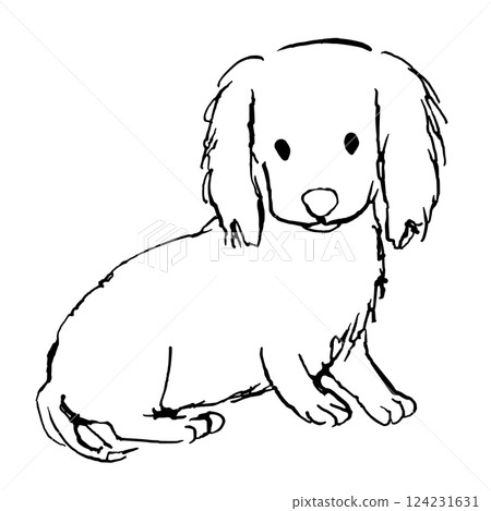 狗狗插畫：黃金獵犬小狗 124231631