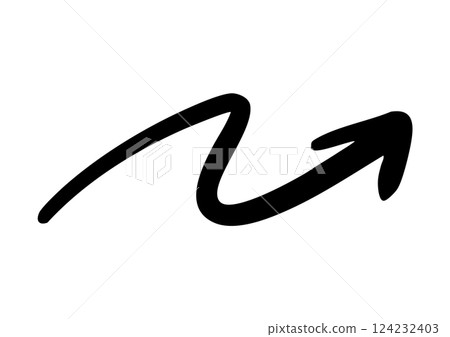 Hand drawn curved arrow vector Hand drawn curved arrow vector 124232403