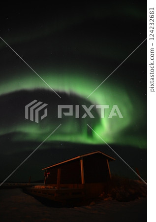 Inari, Finland, is located within the Arctic Circle and has a high chance of seeing the Northern Lights. 124232681